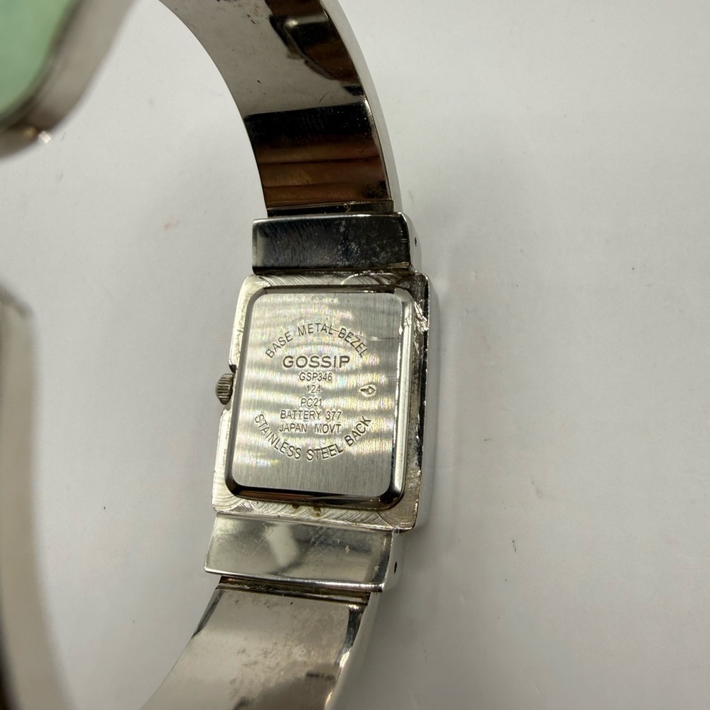 Women's Gossip Watch Pale Green Bracelet Band with Silver Bezel (New Battery) - Picture 7 of 7